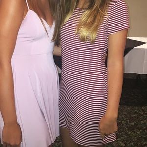Heart & Hips Dresses - Striped Maroon & White Dress Heart & Hips Dresses - Striped Maroon & White Dress